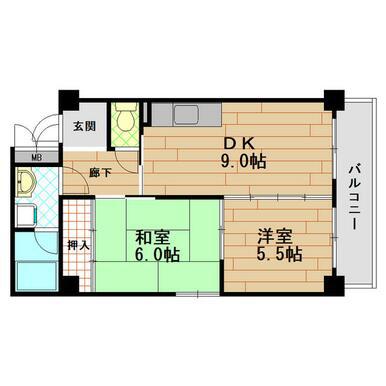 MARE(2LDK/3階)の間取り写真