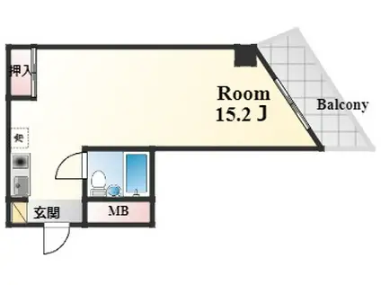 サンモール山手(ワンルーム/3階)の間取り写真