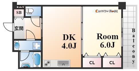 サンフォーレ岡本(1DK/3階)の間取り写真