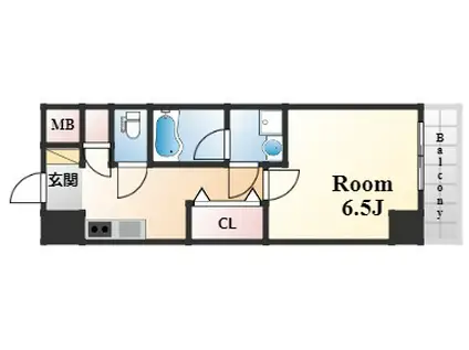 灘北レジデンス(1K/5階)の間取り写真