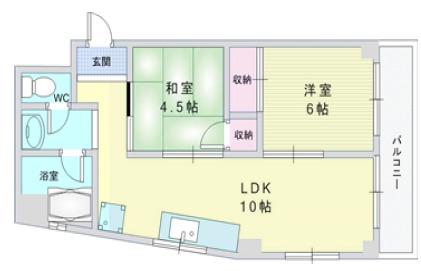一王山グランドハイツ(2LDK/1階)の間取り写真