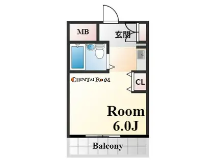 プラッツ王子公園(1K/2階)の間取り写真