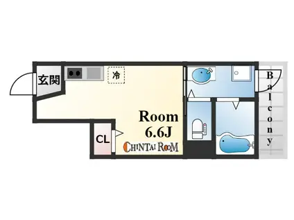 南本町リーフハイツ(1K/2階)の間取り写真