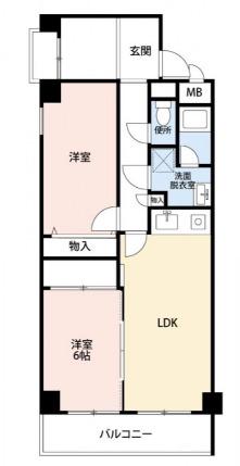 アルカンシェル岡本(2LDK/3階)の間取り写真