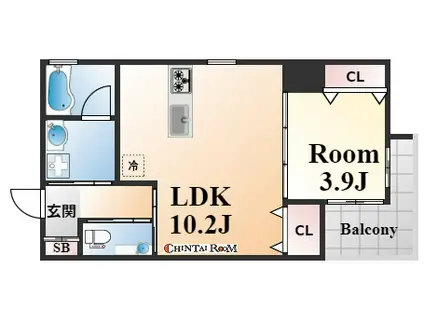 STELLA LUCE 北野坂(1LDK/6階)の間取り写真