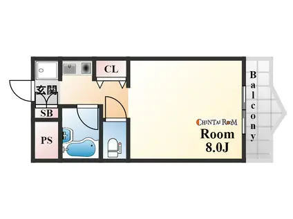 ヴォーンヌンク(1K/2階)の間取り写真