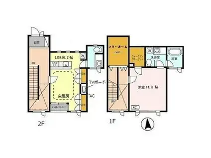 西宮サニーヒルズ(2LDK/1階)の間取り写真