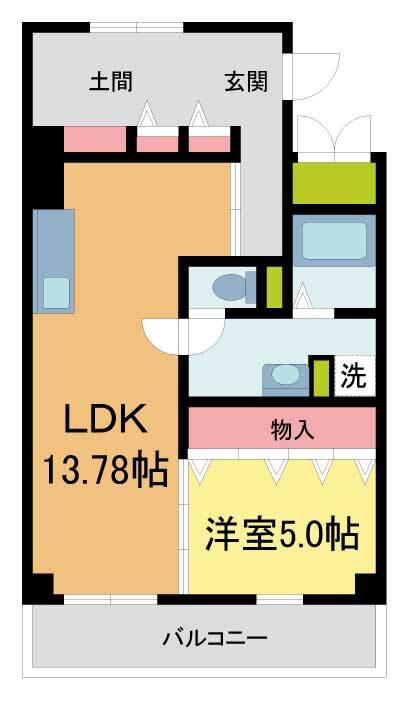 OC RESIDENCE R NISHINOMIYA OGO(1LDK/4階)の間取り写真