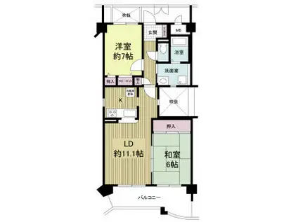 KDXレジデンス夙川ヒルズ(2LDK/1階)の間取り写真