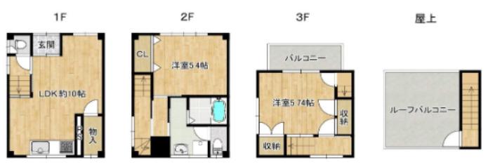 水道筋3丁目テラス(2LDK)の間取り写真