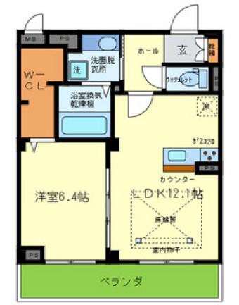 ジェイドアシヤ(1LDK/5階)の間取り写真