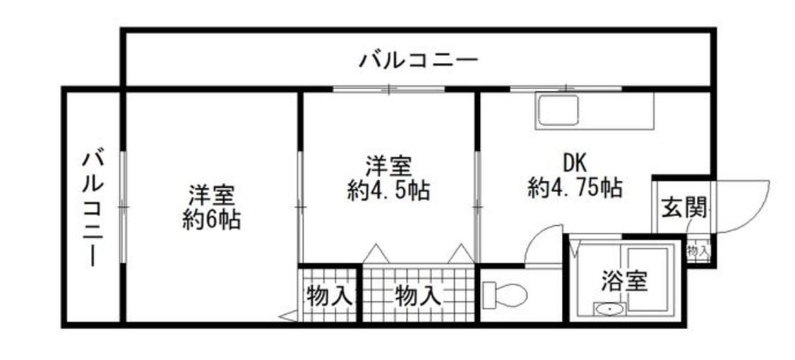 メゾン御影ウエスト(2DK/1階)の間取り写真
