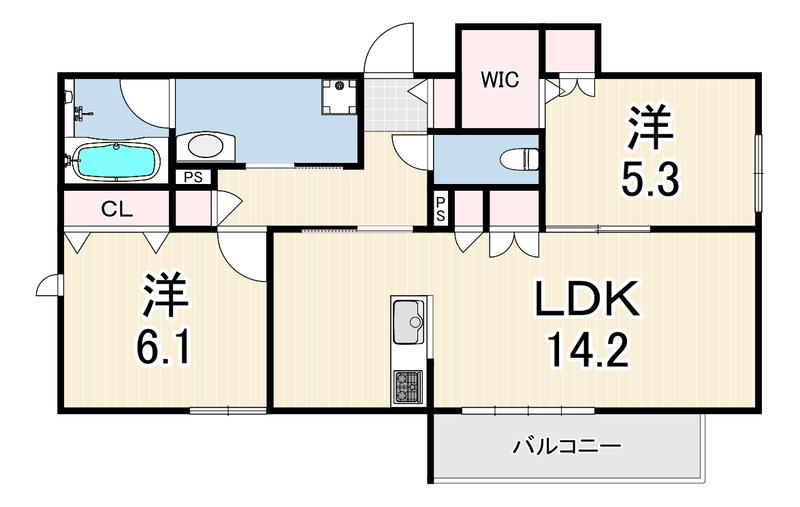 HEBEL MAISON 甲東園(3LDK/3階)の間取り写真