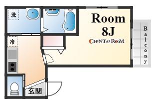 ワコーレヴィータ神戸山手CENTER(1K/2階)の間取り写真