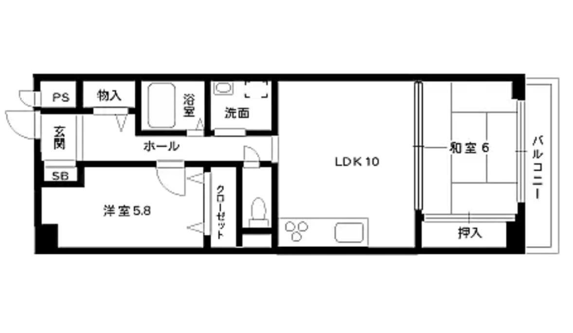 ファミール甲南(2LDK/5階)の間取り写真