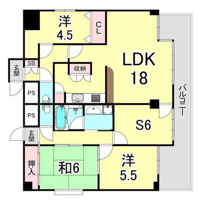 シャルマン王子公園Ⅰ(4LDK/2階)の間取り写真