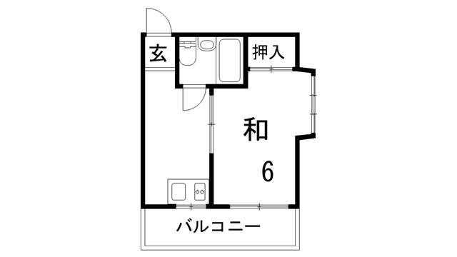 アルテ春日野道(1K/2階)の間取り写真