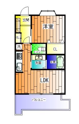 フォルザ住吉(1LDK/13階)の間取り写真