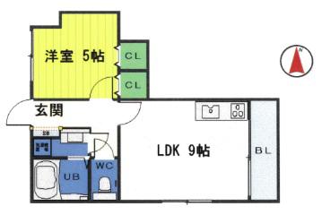 サンビルダー神戸山ノ手(1LDK/1階)の間取り写真