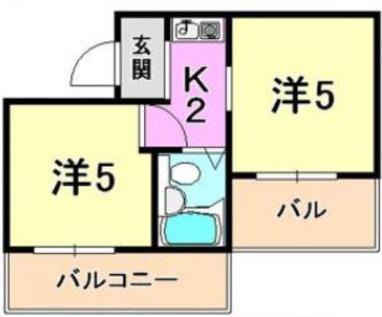アメニティ東神戸(2DK/3階)の間取り写真