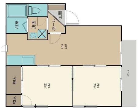 GRAND LIFE芦屋三条(2LDK/2階)の間取り写真