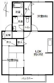 プレステ-ジ芦屋(2LDK/2階)の間取り写真
