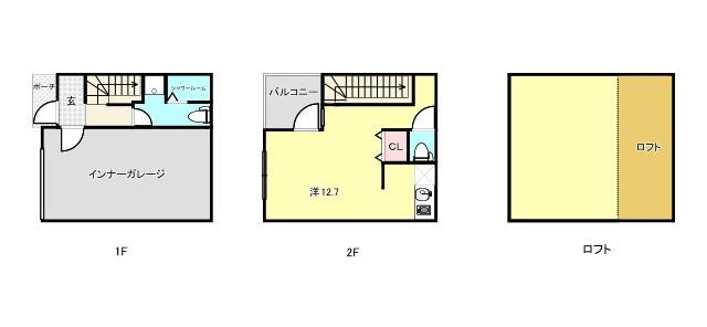 ティエール鳴尾(1K/1階)の間取り写真