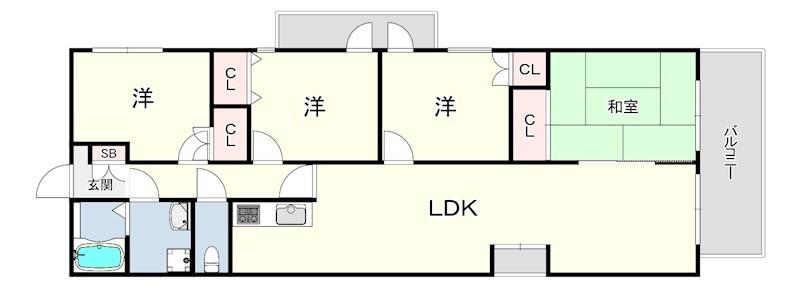 イトーピア甲陽園(4LDK/7階)の間取り写真