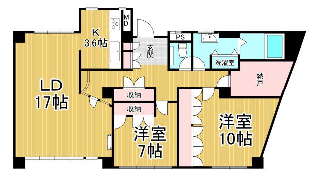 菊谷ヒルズ(2LDK/1階)の間取り写真