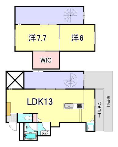 キャトルセゾン(2LDK/1階)の間取り写真