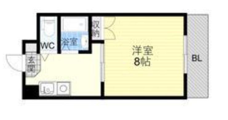 コリーヌ六甲(ワンルーム/1階)の間取り写真