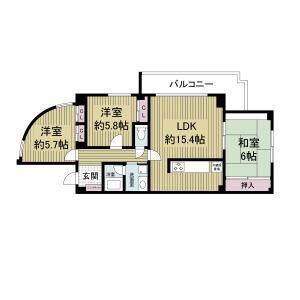 S-RESIDENCE夙川(3LDK/3階)の間取り写真