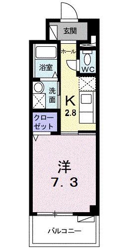 TSCUBEZERO(1K/7階)の間取り写真