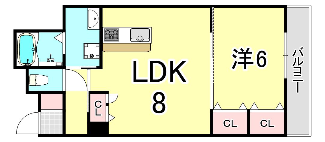ダンデライオン2(1LDK/1階)の間取り写真