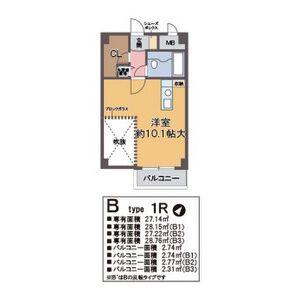 ホープ芦屋(ワンルーム/3階)の間取り写真