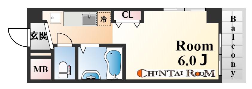スペラーレ御影(1K/2階)の間取り写真