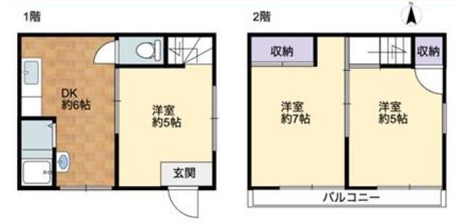 深江南町テラスハウス(3DK)の間取り写真