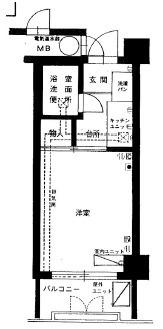山手ダイヤハイツ(1K/5階)の間取り写真