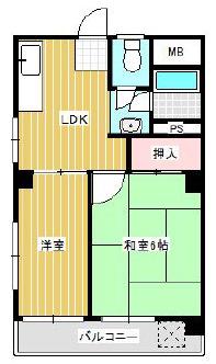 ブルク石本(2DK/2階)の間取り写真