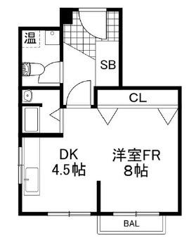 新山本マンション(ワンルーム/1階)の間取り写真