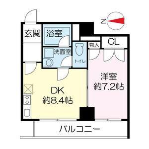 ラセーヌ西宮(1DK/2階)の間取り写真