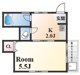 リアライズ上野(1DK/2階)の間取り写真