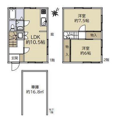 森北町6丁目テラスハウス(2LDK)の間取り写真