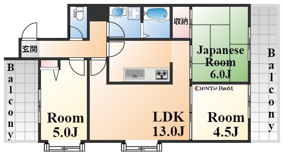グランディア六甲LEGEND(3LDK/3階)の間取り写真