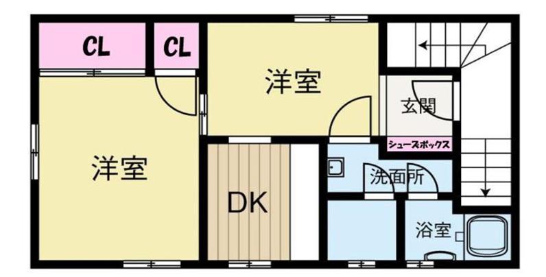 村上ビル(2DK/3階)の間取り写真