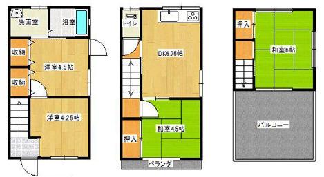 阪神電鉄本線 青木駅 徒歩2分 3階建 築29年(4DK)の間取り写真