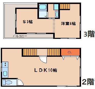 東海道本線 灘駅 徒歩5分 3階建 築67年(1SLDK)の間取り写真