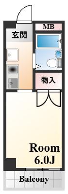 アバントコート春日野道(1K/3階)の間取り写真