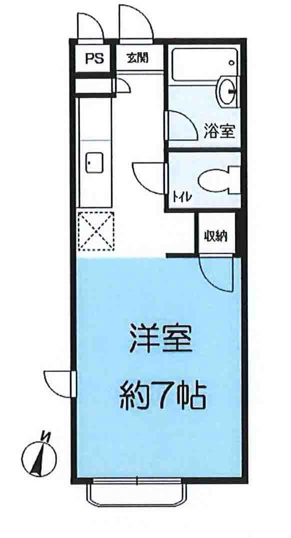 ラヴィアンヌ芦屋(1K/1階)の間取り写真