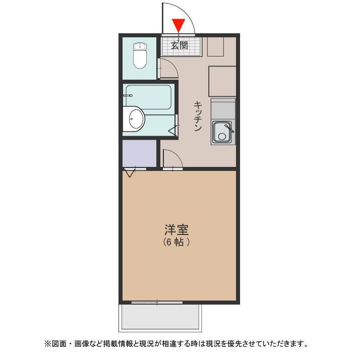 ウィンディア中山手(1K/2階)の間取り写真